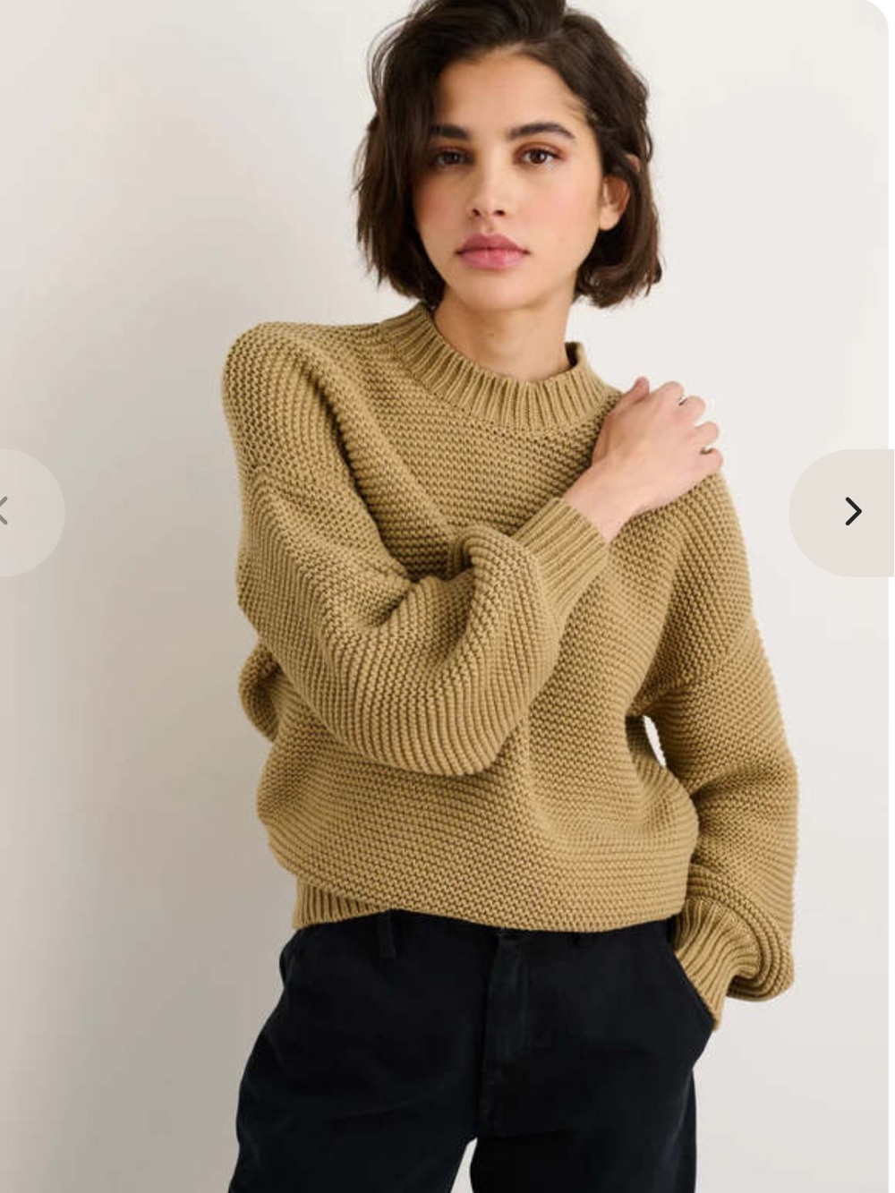 Alex Mill Button-Back Crewneck Sweater — Vintage Khaki Tan